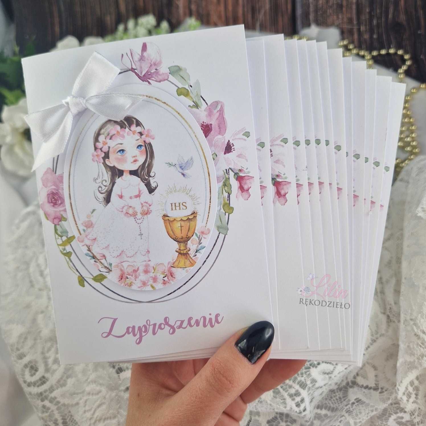 zaproszenia na Pierwszą Komunię Świętą z personalizacją