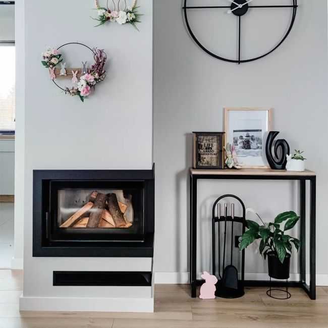 Kominki Kamko- wkład narożny Kratki Simple stalowy 6kw + zabudowa