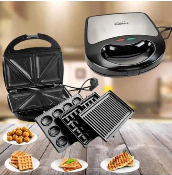 Гриль .Тостер 4 В 1 . Сендвич, Вафелница, Орешница .