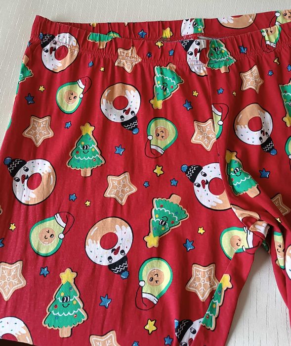 22-24 56-58-60 яскраві домашні піжамні штани новорічні ялинки бавовна