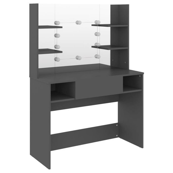 vidaXL Stolik do makijażu z LED 100x40x135 cm, MDF, szary