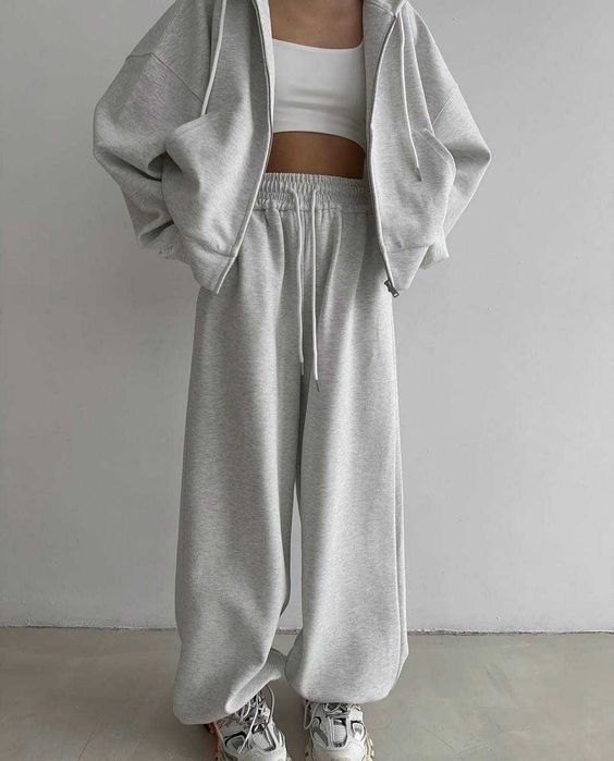 Спортивний костюм жіночий штани НА ЗАТЯЖКАХ і зіп кофта худі на змійці