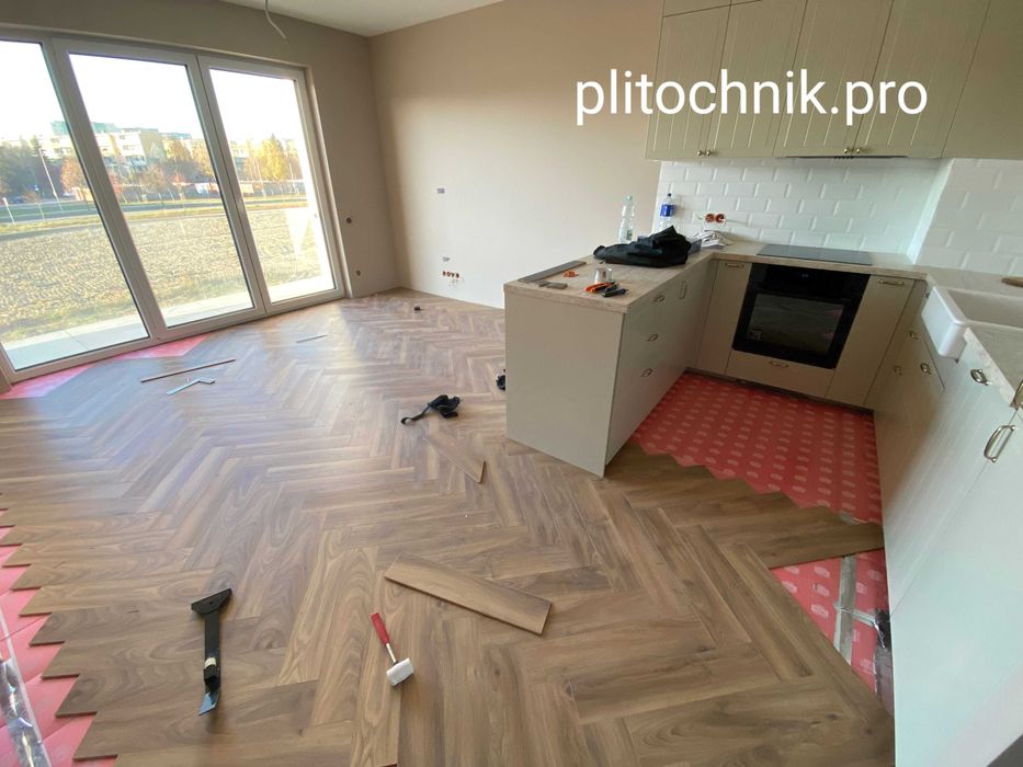 Укладка ламината, кварцвинила, паркетной доски. Заливка пола.