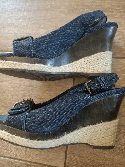 Buty espadryle sandały na koturnie jeansowe Reserved 39
