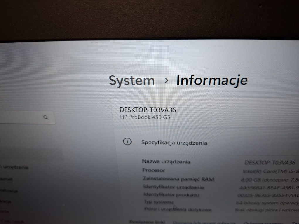 Hp Probook 450 G5 i5-8250 8gb 256SSD