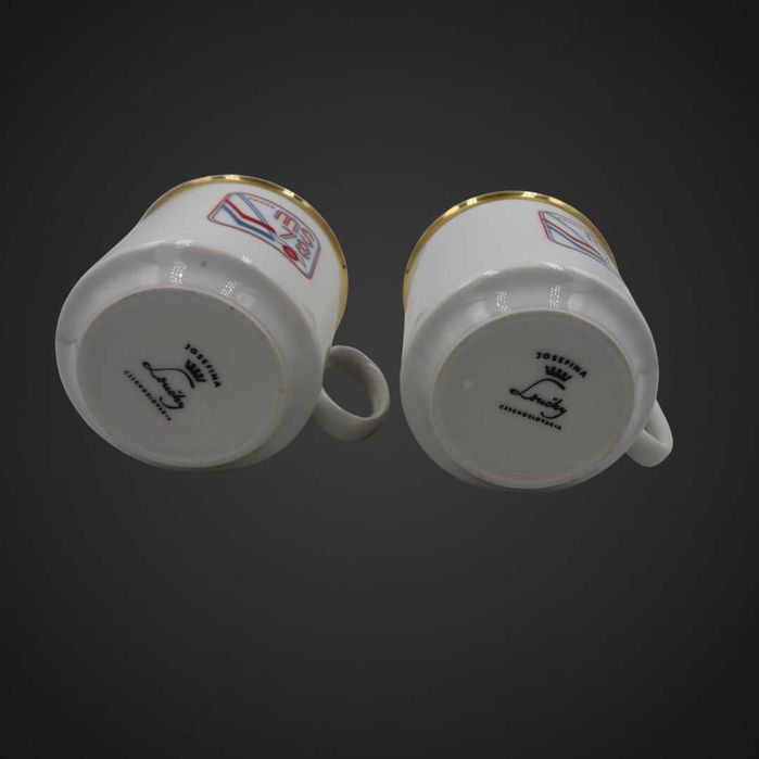 Porcelanowe filiżanki z emblematem MS 1978 Praha  b5/102561