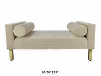Banco Sofá Retangular Cor Creme Veludo 115X53X52 cm