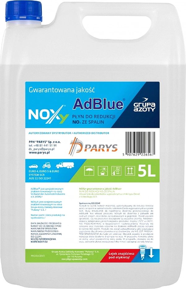 Noxy Adblue Diesel Płyn Kataliczny Dpf 5l + Lejek