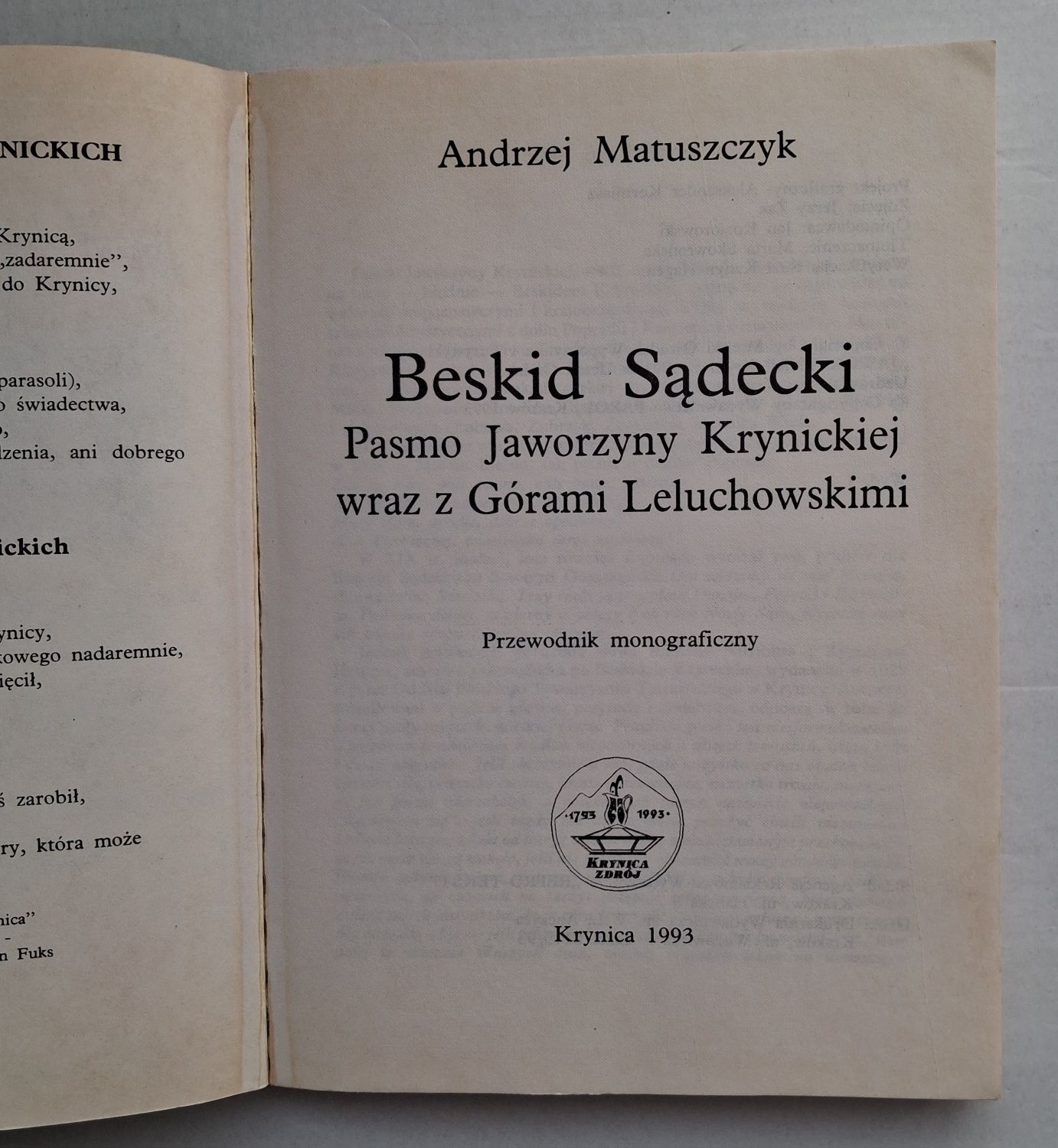 Beskid Sądecki. Pasmo Jaworzyny Krynickiej.