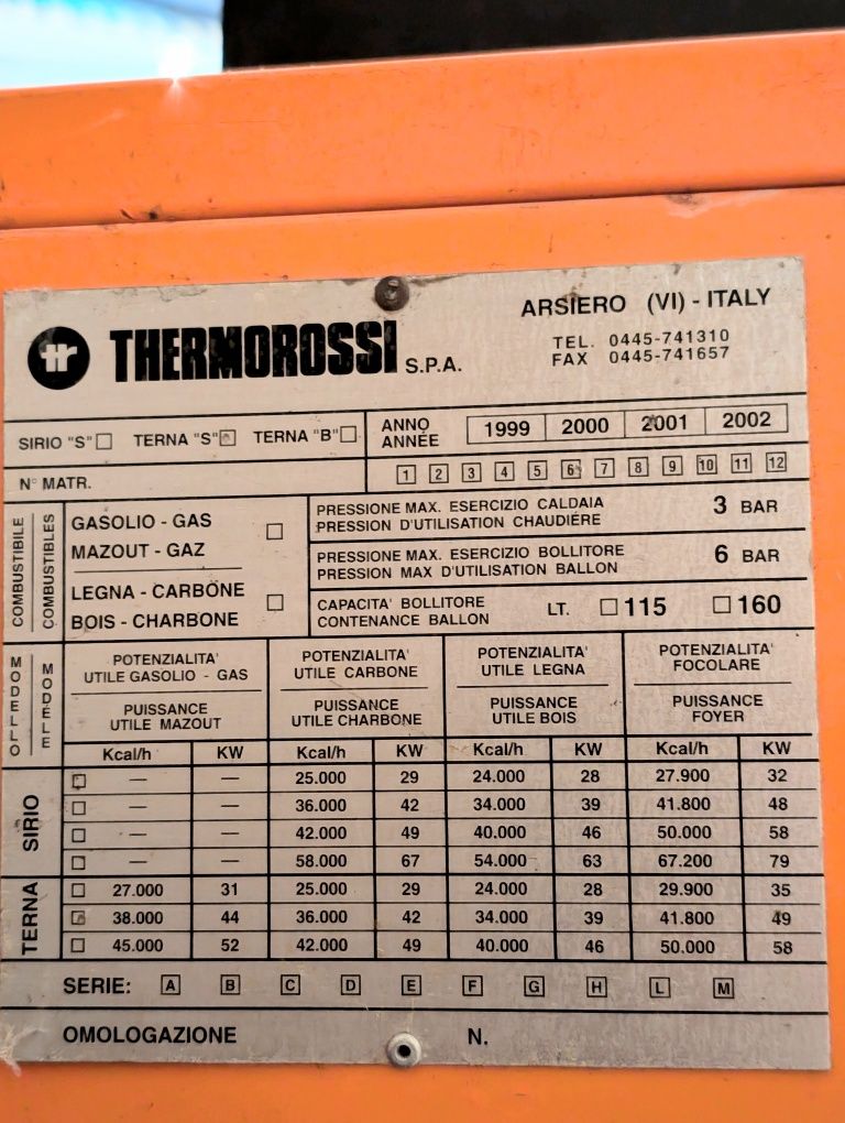 Caldeira Lenha/Gasóleo