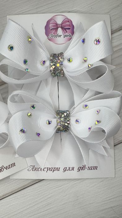 Зимові бантики. Бантики сніжинка. Святкові бантики