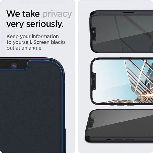2x Szkło Hartowane Spigen Ez Fit do iPhone 13 Pro Max Privacy