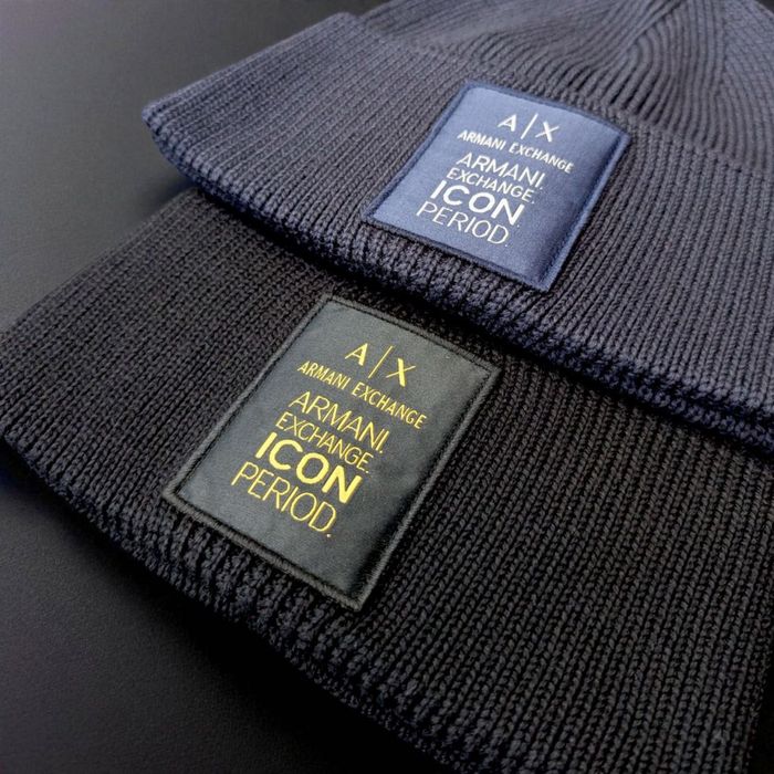 Шапка Armani Exchange чоловіча бавовняна шапка армані чоловіча