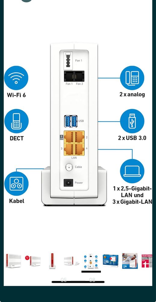 AVM FRITZ! Box 6690 kabel (modem kablowy DOCSIS 3.1, 4x4 Wi-Fi 6