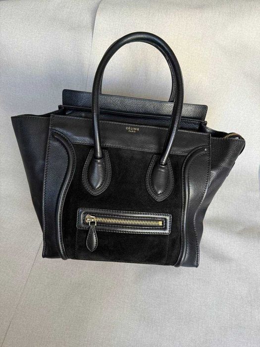 Сумка CELINE luggage шкіра/замш чорна