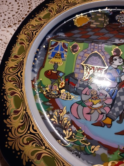 Patera Rosenthal Bjorn Winblad swiateczna kolekcjonerska talerz kobalt