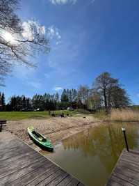 Domek dom nad jeziorem pomost plaża SAUNA jezioro mazury kajaki WINIEC