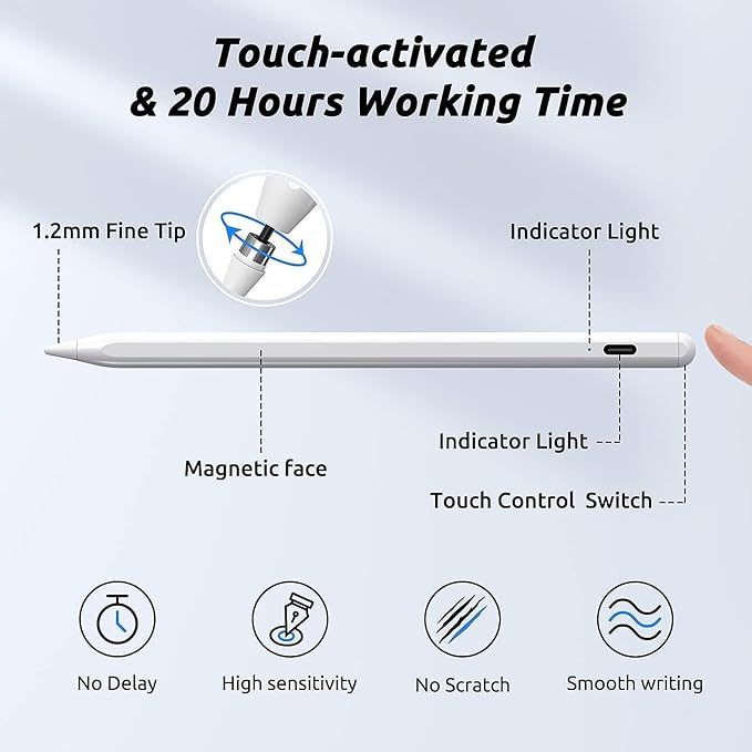 rysik stylus pen kompatybilny z ipad biały vv