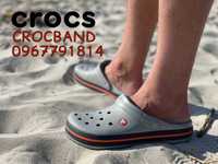 Купить кроксы Crocband Light Grey / Navy мужские crocs в наличие