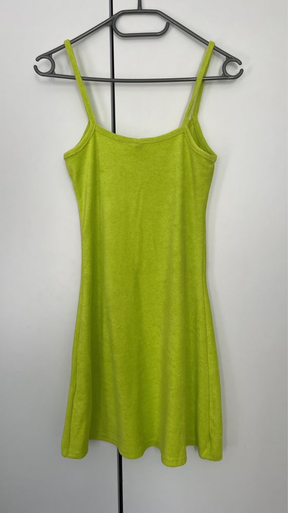 H&M divided limonkowa neonowa sukienka XS/34