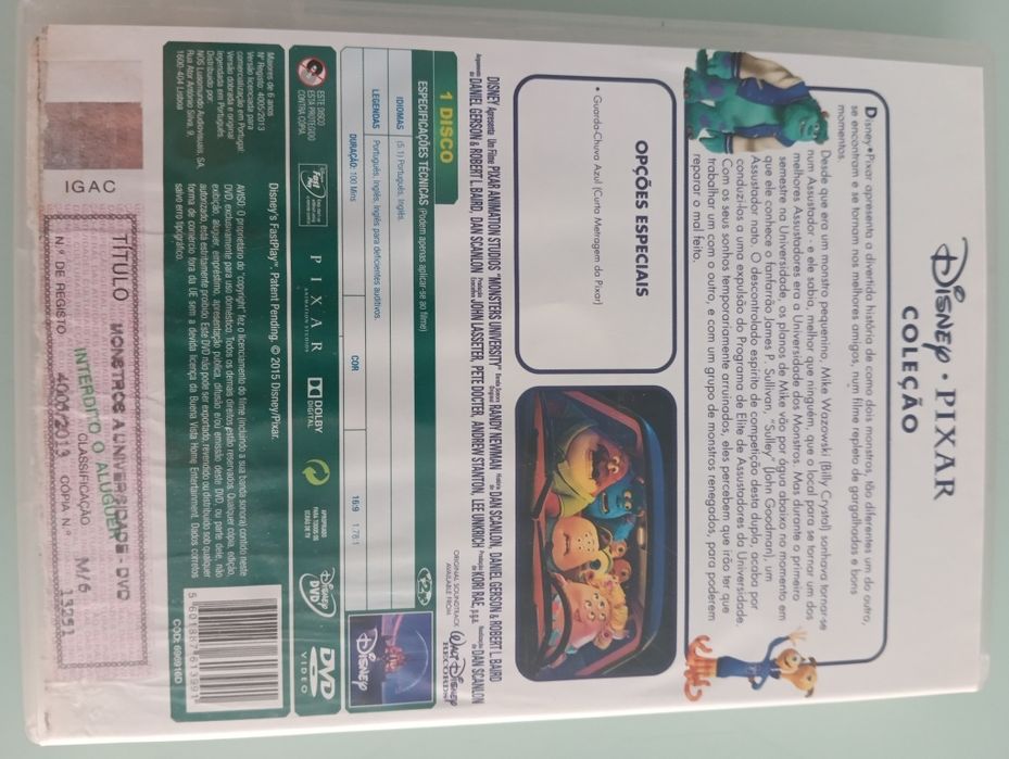DVD Disney monstros a universidade