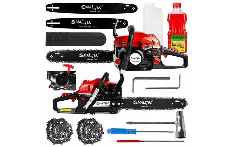 PIŁA SPALINOWA 5,7 KM Mocna do drzewa drewna Prowadnice Łańcuchy NOWA