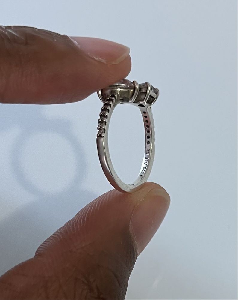Anel Double Heart Sparkling  Pandora