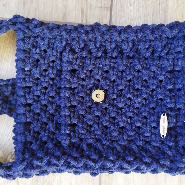 Granatowa torebka makrama rękodzieło