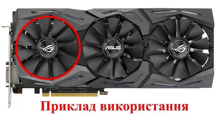 Вентилятори PowerLogic та EVERFLOW для відеокарти ASUS STRIX 1060