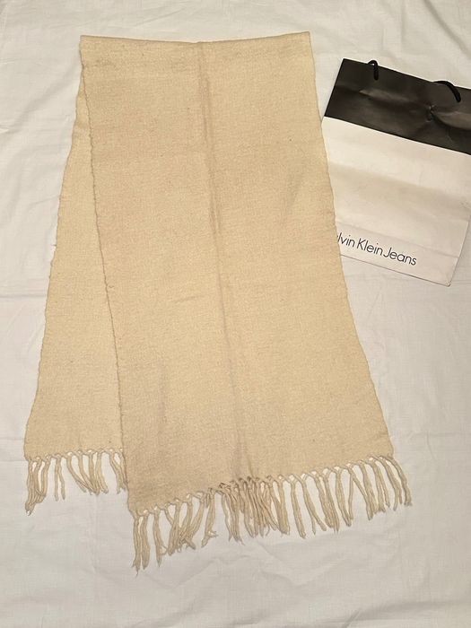 Молочний/білий теплий шарф, зимовий бежевий палантин