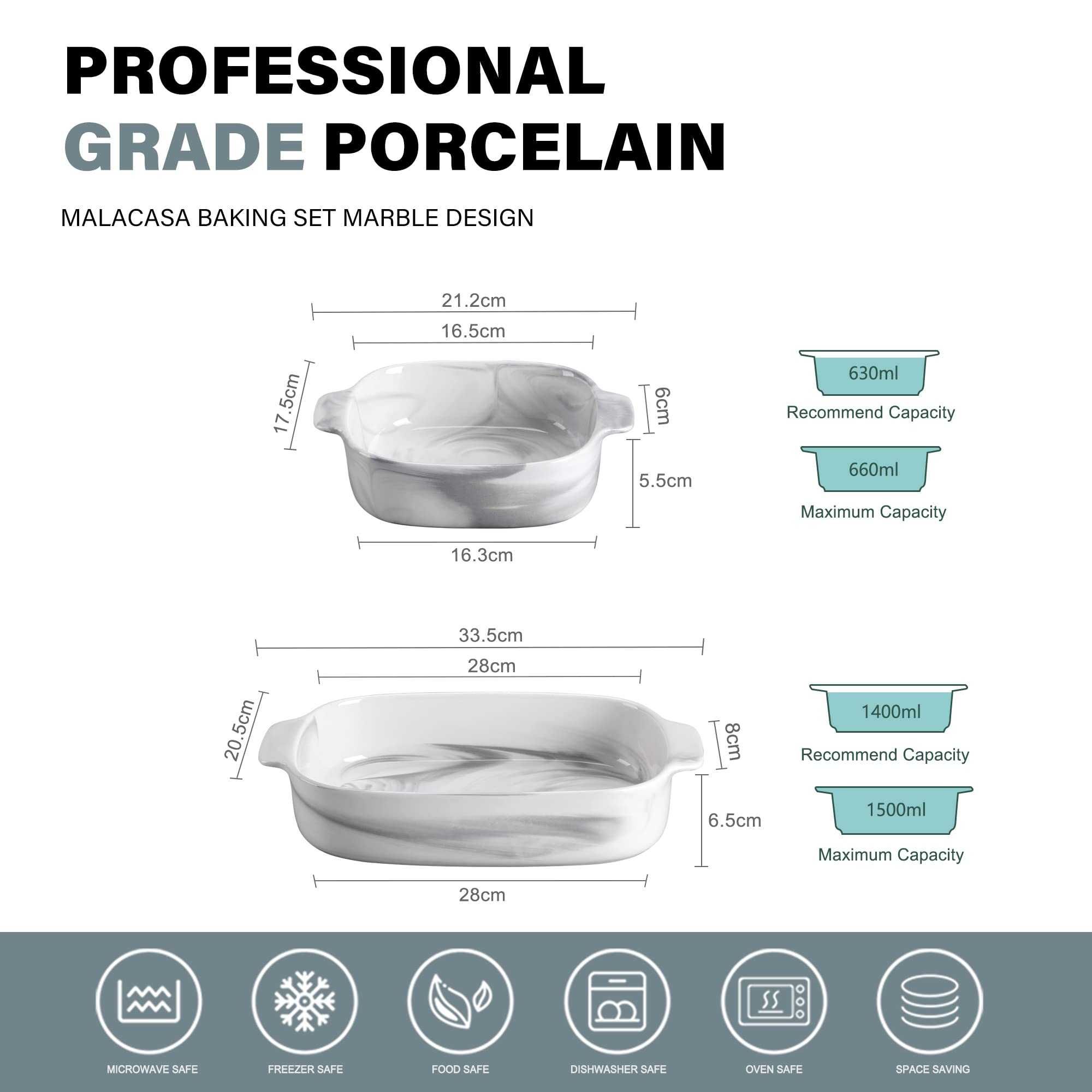 malacasa seria bake grey forma do pieczenia z porcelany 1 sztuka