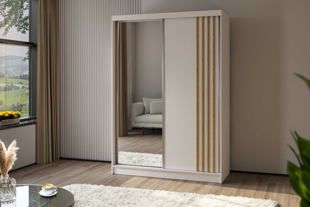 Szafa150 cm  z lustrem i lamelami w różnych kolorach . Szybka wysyłka