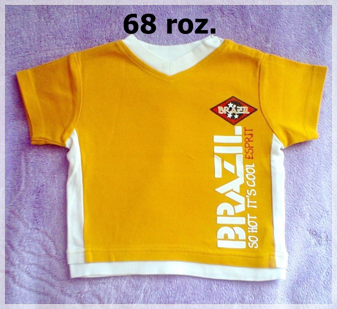 Bluzka z krótkim rękawem 3 szt. 68 roz. 6 m.