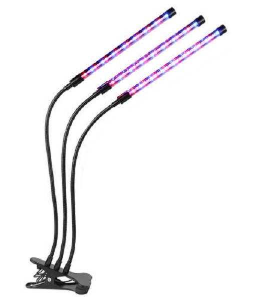 Фитолампа светодиодная для растений Plant Grow Light 3 ветви + таймер