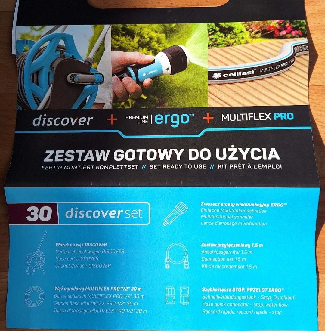 Wąż ogrodowy 30m na wózku - nowy
