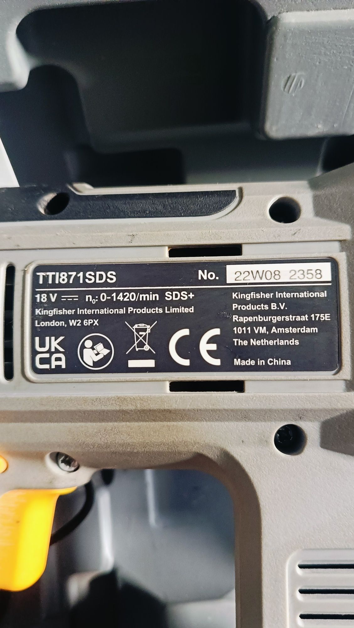 Młotowiertarka akumulatorowa SDS+ Titan TTI871SDS 18 V 1 x5Ah 2J