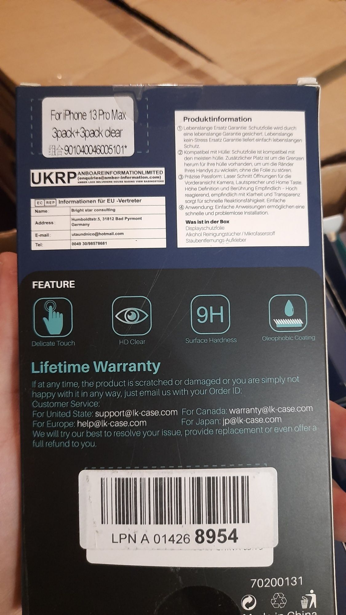 Szkło hartowane 3x, na aparat 3x  Iphone 13 Pro Max