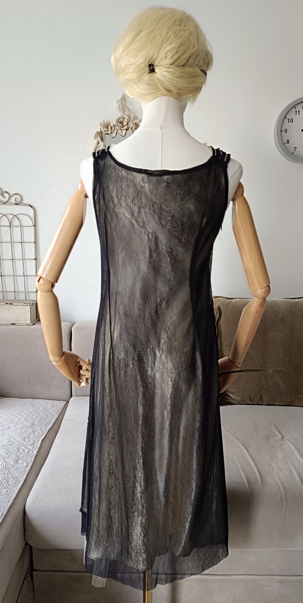 Sukienka empire biust 43x2 S M romantic secesja babydoll lolitka