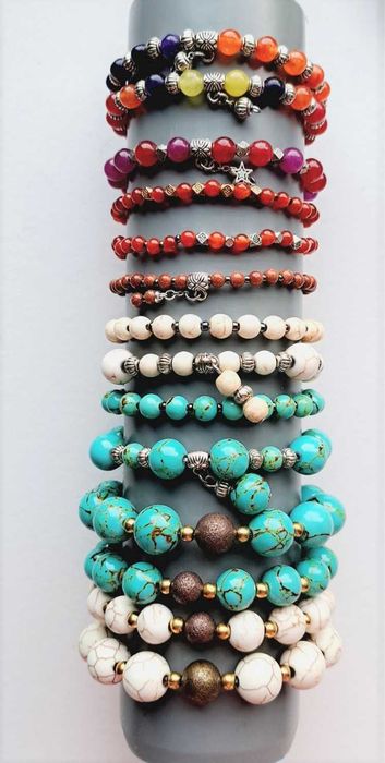 серьги натуральные камни браслеты хендмейд