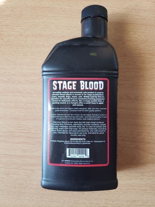 Штучна кров Mehron Stage Blood. Искусственная кровь для грима