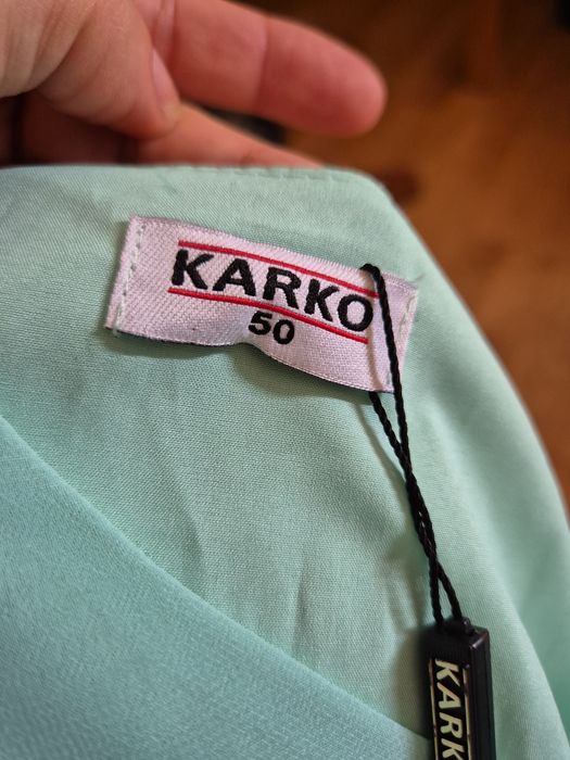 Szyfonowa miętowa sukienka plus size, polski producent, nowa,r.50