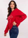 Bluza Boston dresowa z naszywkami, czerwony