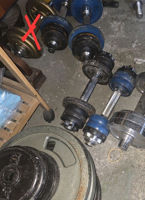 Obciazenia żeliwne plus sztanga