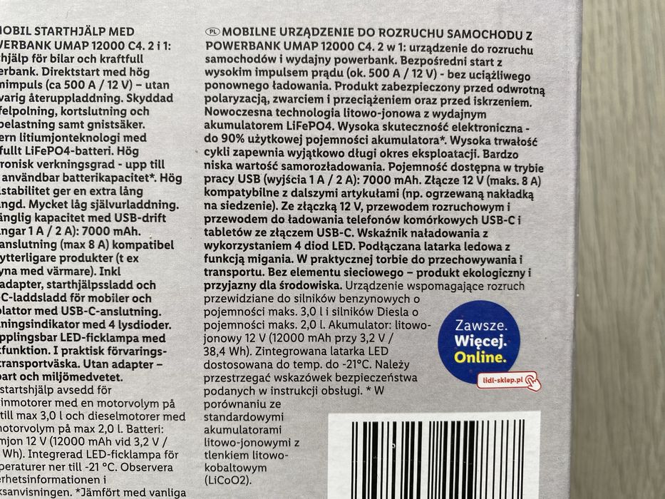 Nowy Booster Mobilny rozrusznik Powerbank Ultimate Speed