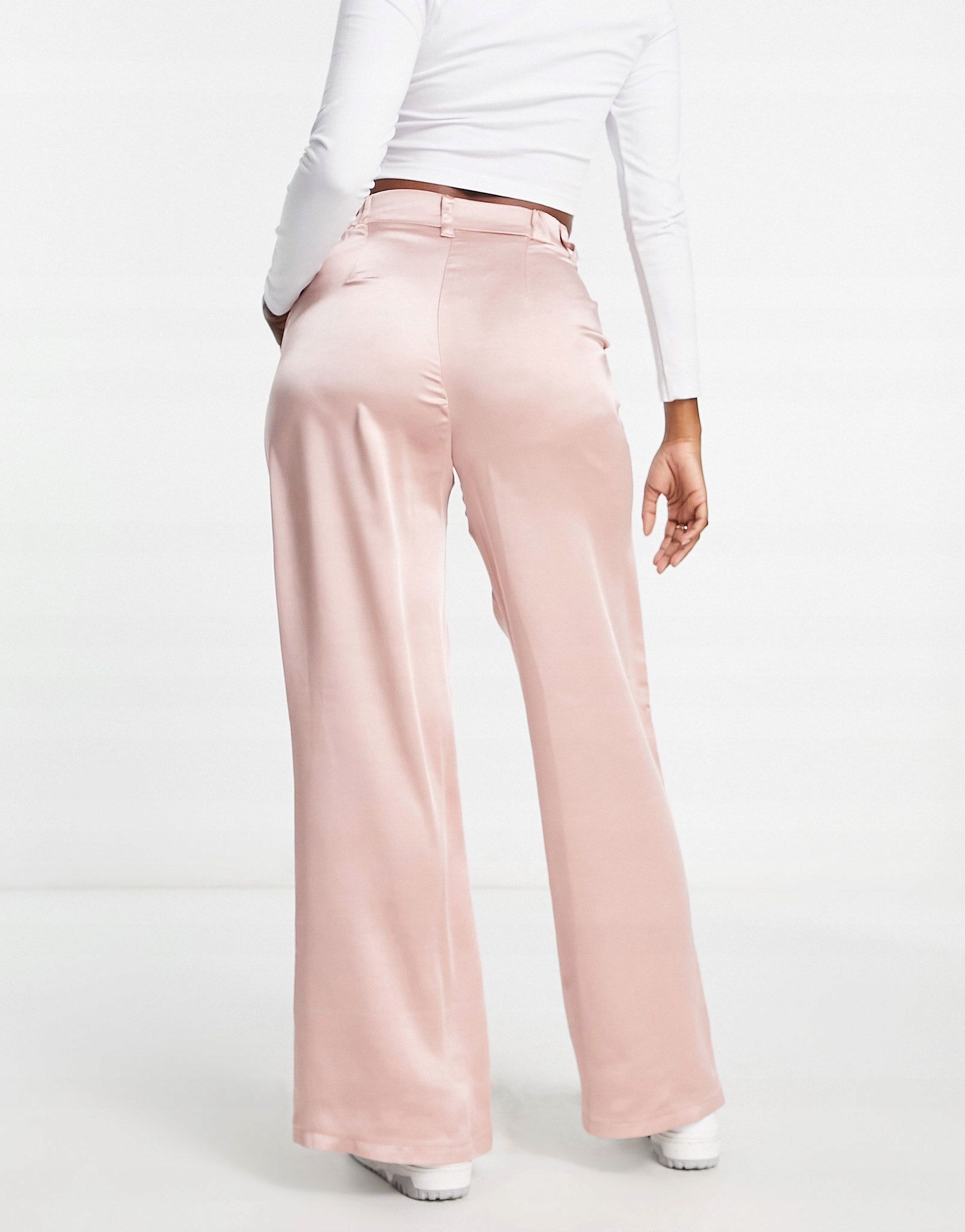Asos Design 34 Xs Różowe Satynowe Spodnie J19380