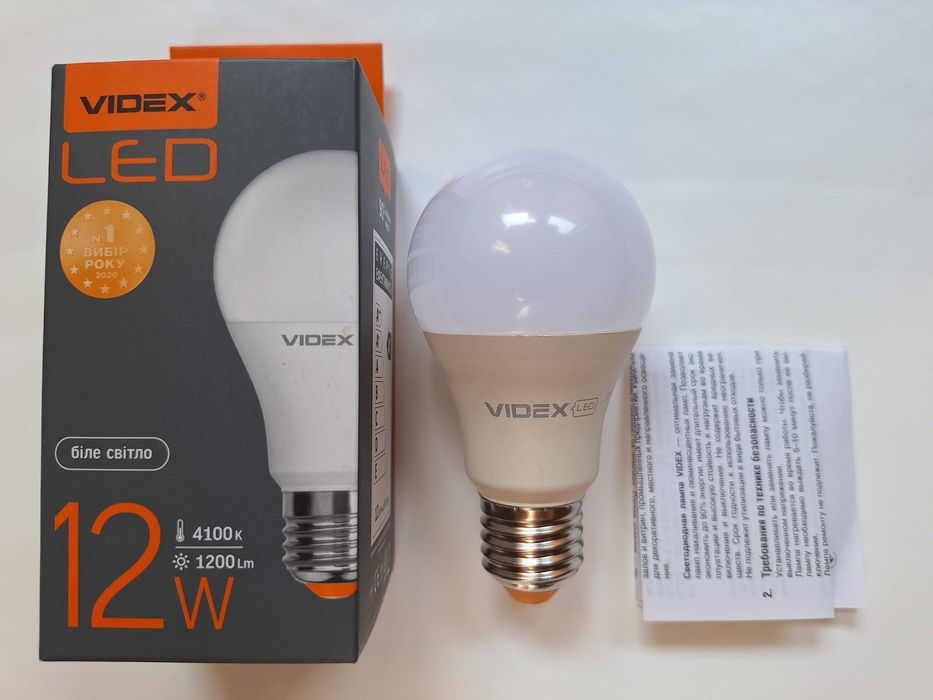LED лампа VIDEX A60e 12W E27 4100K 220V