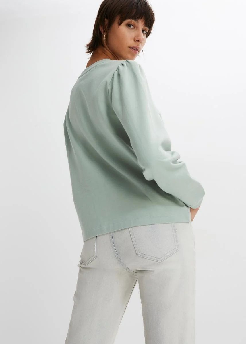 B.P.C pistacjowa bluza z napisem 48/50.