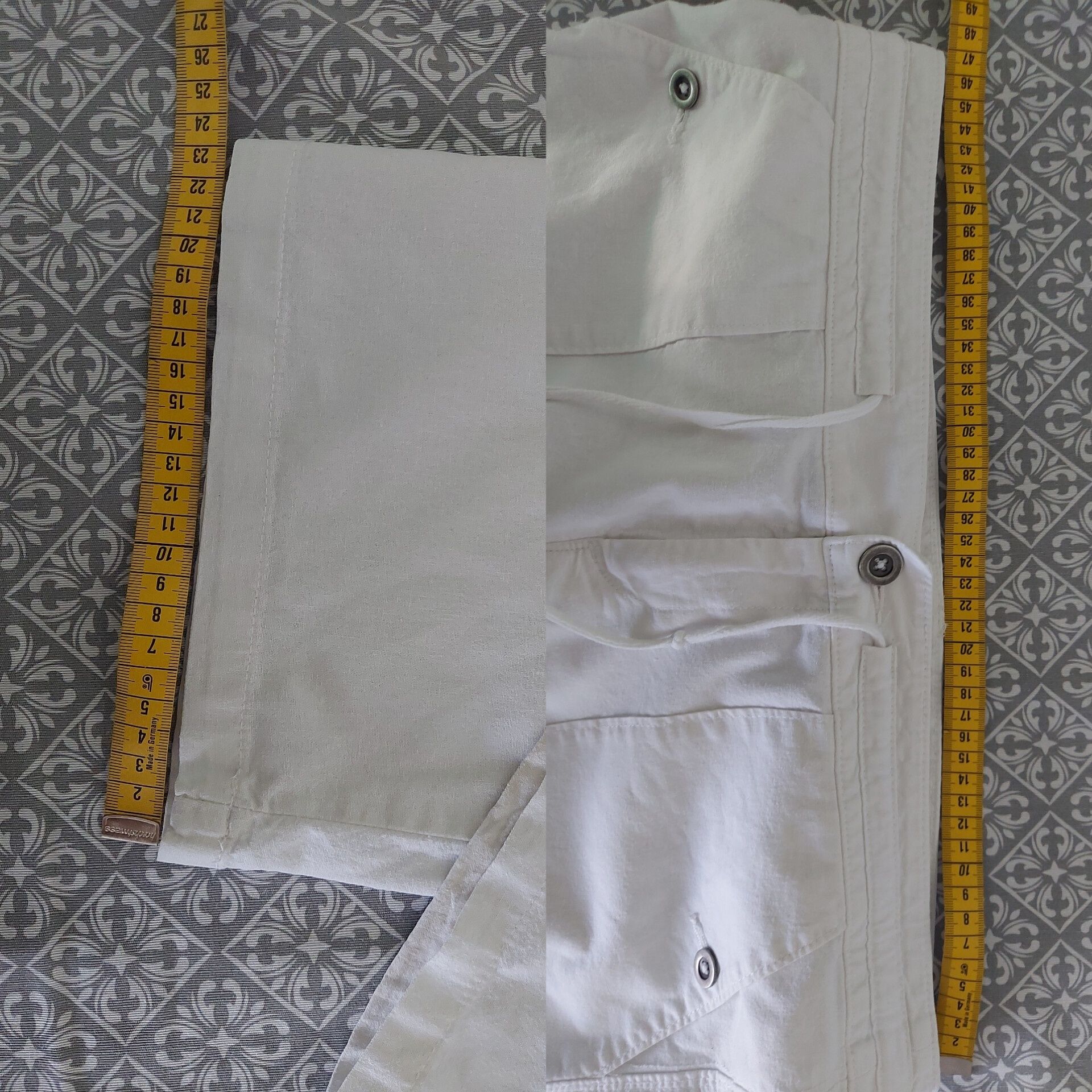 Białe spodnie len bawełna F&F 42