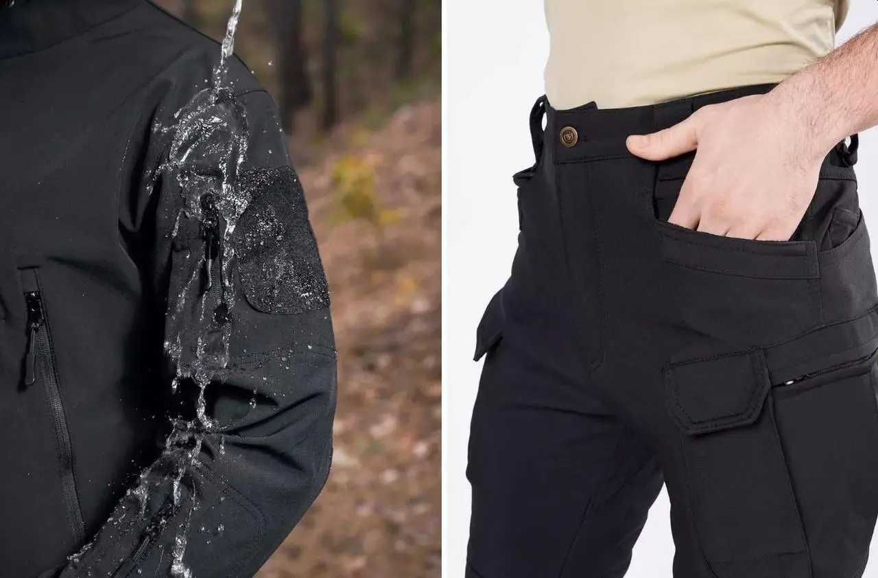 Костюм софтшелл Gwild Чорний Soft Shell на флісі розміри S-5XL
