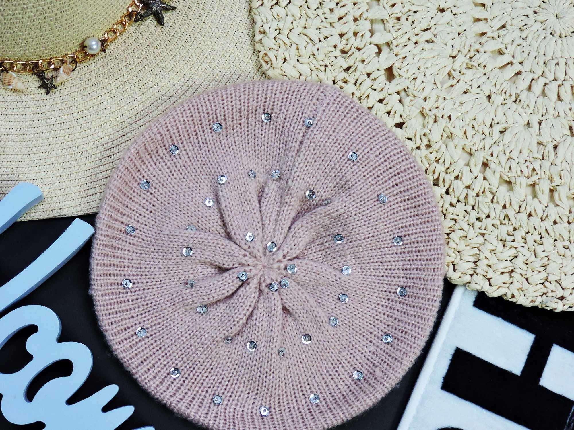 Orsay pudrowy beret cyrkonie